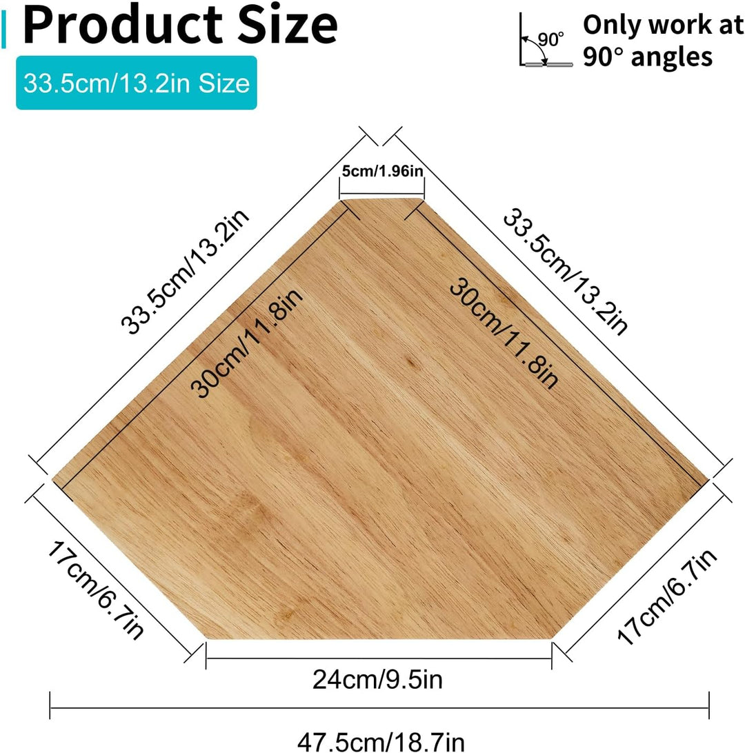 Eckregal Hängend, 2er-Set Eiche Massivholz Eckregal Wandregal Holz Vintage Landhausstil Regal für Sc