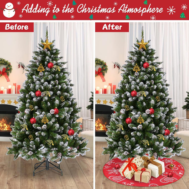 90cm Weihnachtsbaum Decke,Weihnachtsbaumdecke Rund Weihnachtsbaum Rock Christbaumdecke Christmas Tre