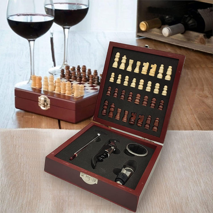 Humpti Originelle Geschenke für Herren, Geschenk-Set für Herren – Zubehör für Wein und Schach, Weinö
