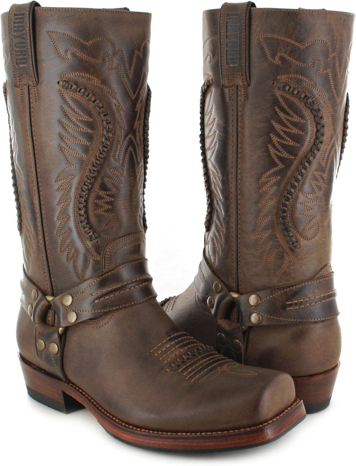 Mayura Boots Unisex Biker Boots MB002 Bikerstiefel Bikerstiefel Lederstiefel Braun 45 EU Brown Sadal