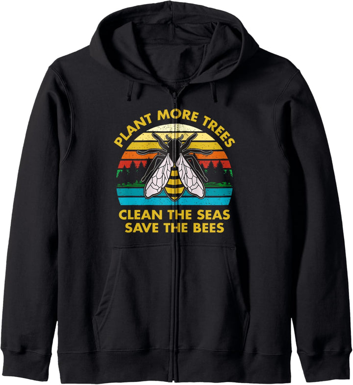 Plant More Trees Clean the Seas Save the Bees Kapuzenjacke