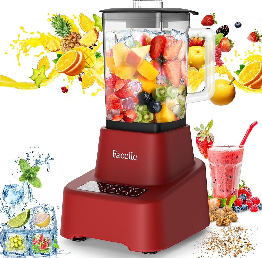 Standmixer, Facelle Mixer Smoothie Maker für Smoothies und Shakes, 1,6L Glasmixer mit Touchscreen 3+
