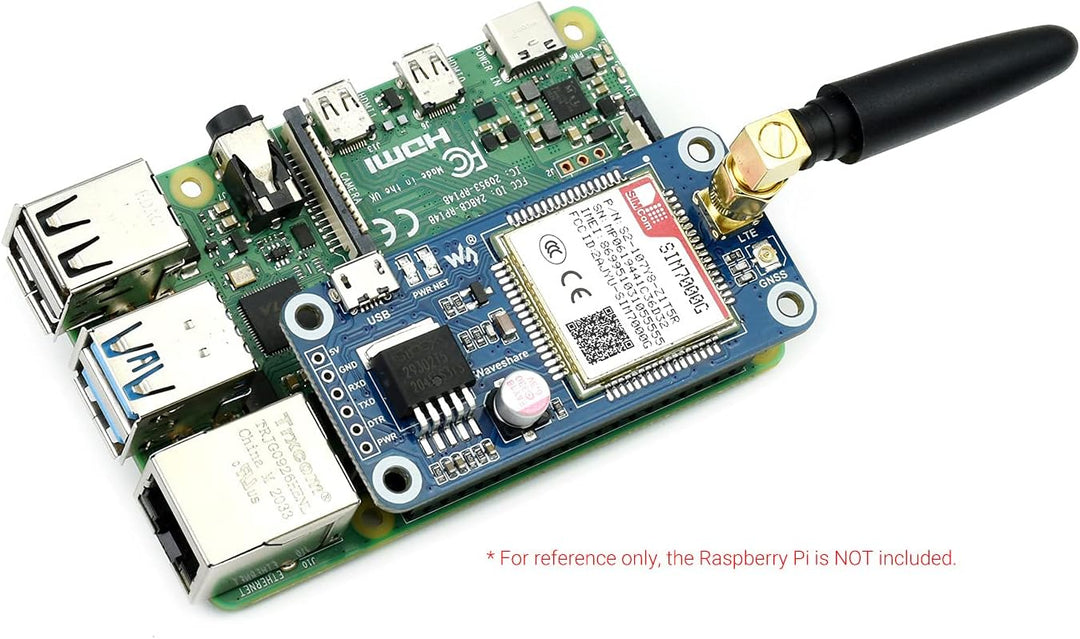 SIM7000G NB-IoT/Cat-M/Edge/GPRS HAT for Raspberry Pi Series, Low Power Narrow Band Cellular IoT Comm