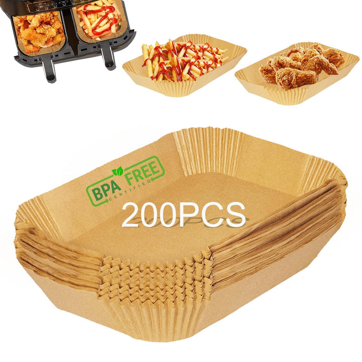 Pulsky Backpapier für Ninja Heissluftfritteuse, 200 Stück Airfryer Papier 22 * 14 CM BPA-Freies, Air