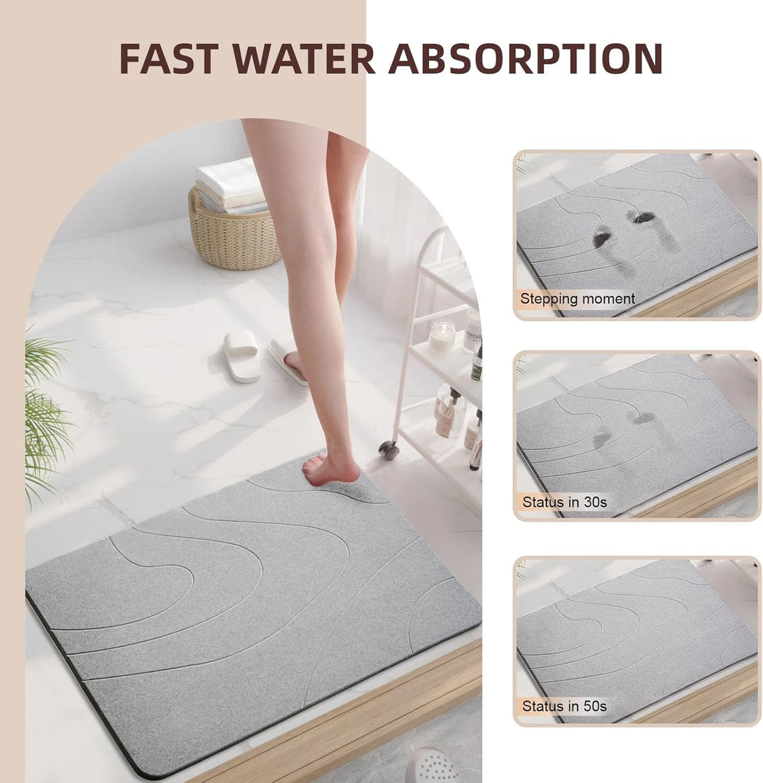 Dai Lufei Stein-Badematte – Natürliche Kieselgur, Super Saugfähige Duschmatte, Schnell Trocknende, r