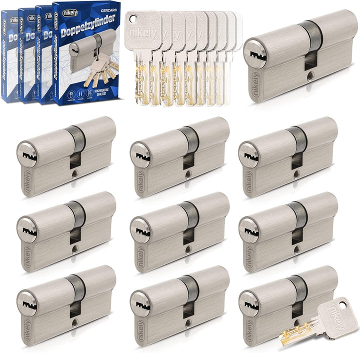 GERCAR Pro Gleichschliessend 10x Schliesszylinder 30/30 Set 10 Profilzylinder inkl. 50 Schlüssel - 6