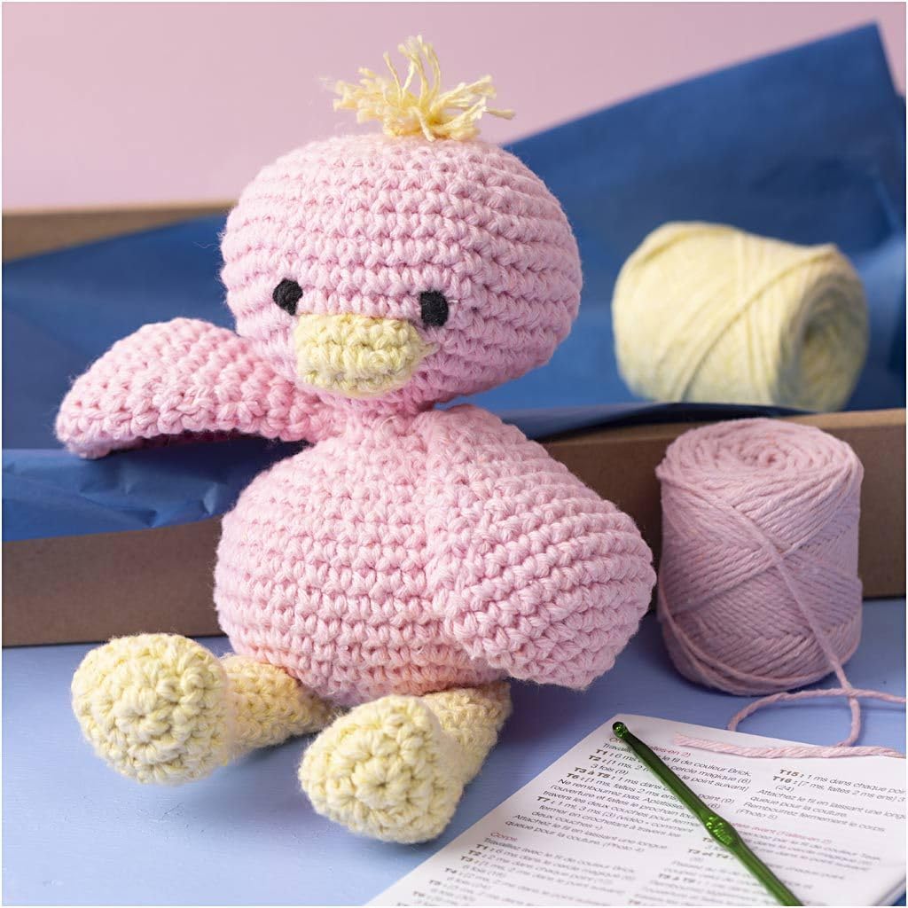 Creativ Company Amigurumi DIY Häkelset (Entenküken - Hellgelb) Entenküken - Hellgelb - Höhe: 21cm, E
