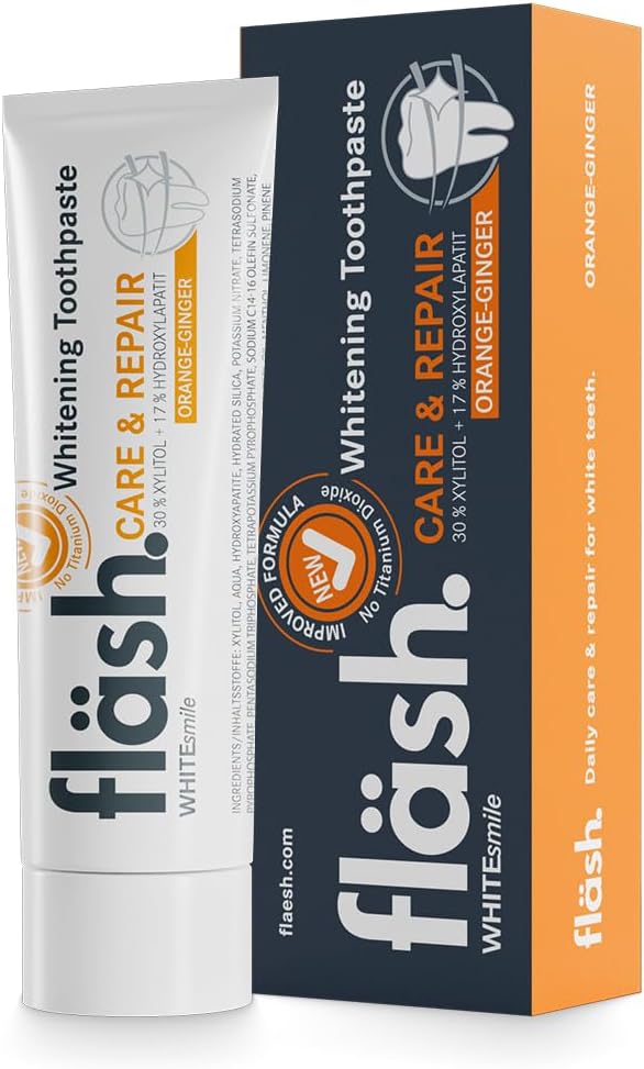 Orange-Ingwer: Whitening Zahnpasta | Tägliche Pflege für weisse Zähne | 17% Hydroxylapatit | 30% Xyl