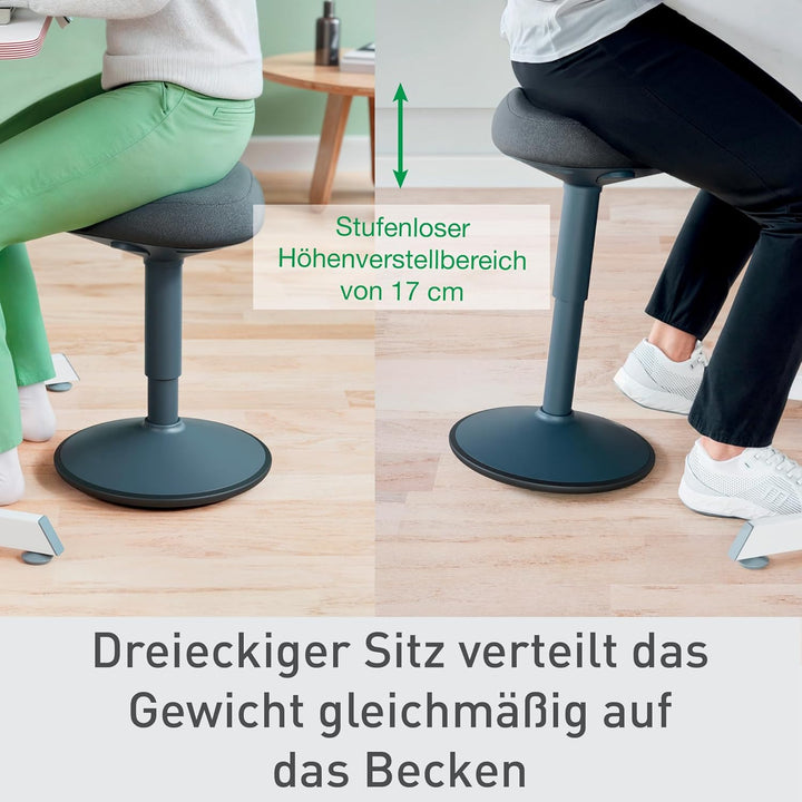 Leitz Ergo Active Sitzhocker mit Dual Density Foam Komfortsitz, Bürohocker höhenverstellbar von 47 b