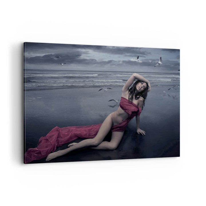 Bilder auf Leinwand 100x70cm Leinwandbild Modell Möwe Vogel Natur Gross Wanddeko Bild Schlafzimmer K