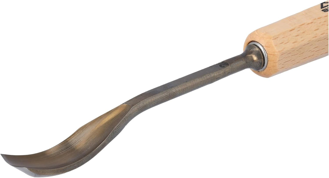 STUBAI Stemmeisen Stechbeitel Serie 52 - Form 26 | Gekröpftes Hohleisen 12 mm, mit Holzgriff, zum Vo
