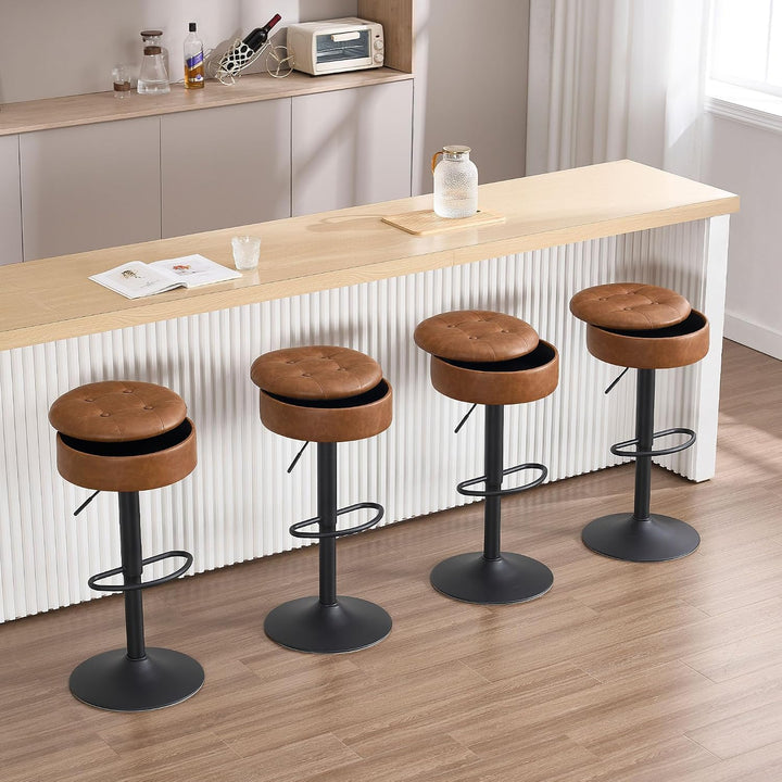 WOLTU Barhocker 2er Set, Sitzhocker mit Stauraum, Hocker höhenverstellbar 360° drehbar, Drehhocker f