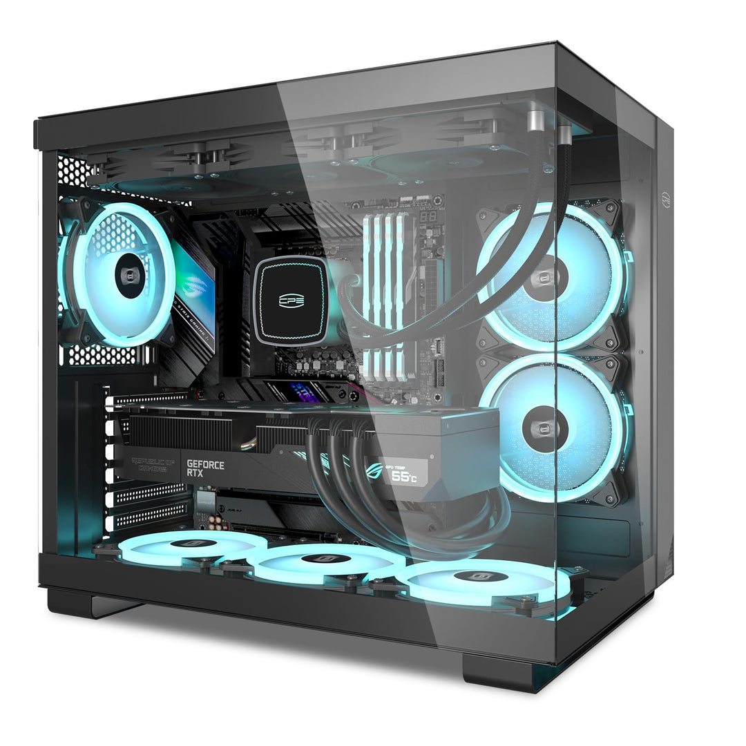 CPS C3T500 ARGB Sales Kit Tower ATX-Gehäuse, PCCOOLER Tower-PC-Gehäuse, 6 120 mm ARGB-Lüfter, kompat