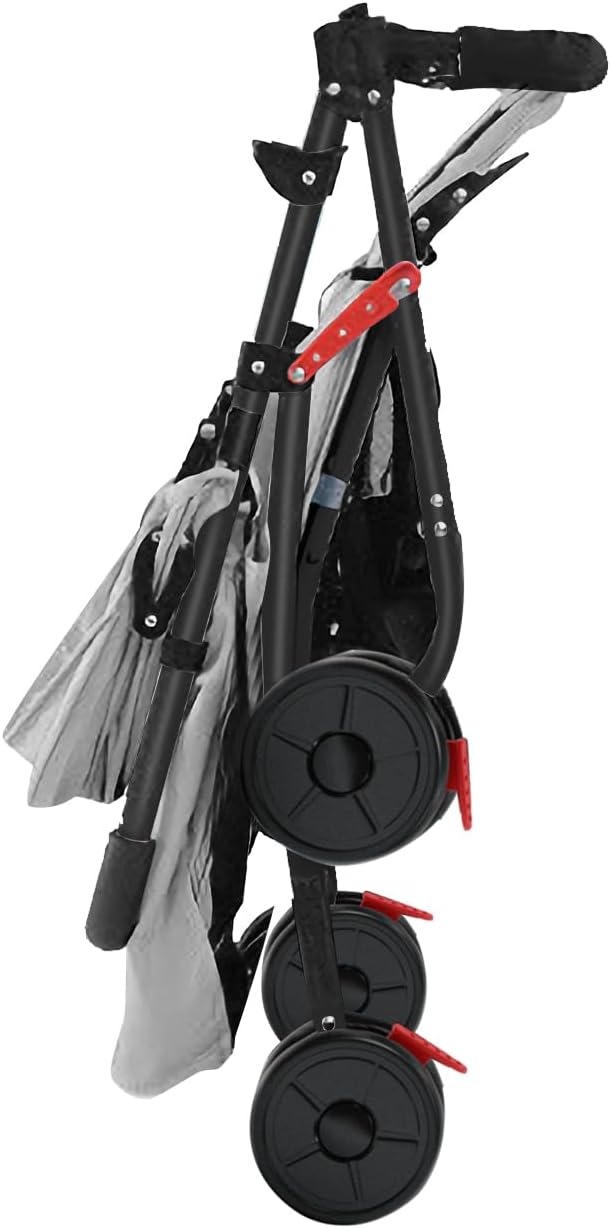 Kinderwagen mit 4 Rädern, bis zu 25 kg, grosses Verdeck, kompaktes Zusammenklappen, neigbare Rückenl
