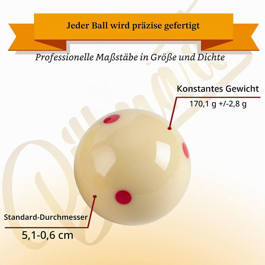Premium-Billardkugel-Set, Zubehör für den Billardtisch, 16 Kugeln in Standardgrösse (57,2 mm) Turnie