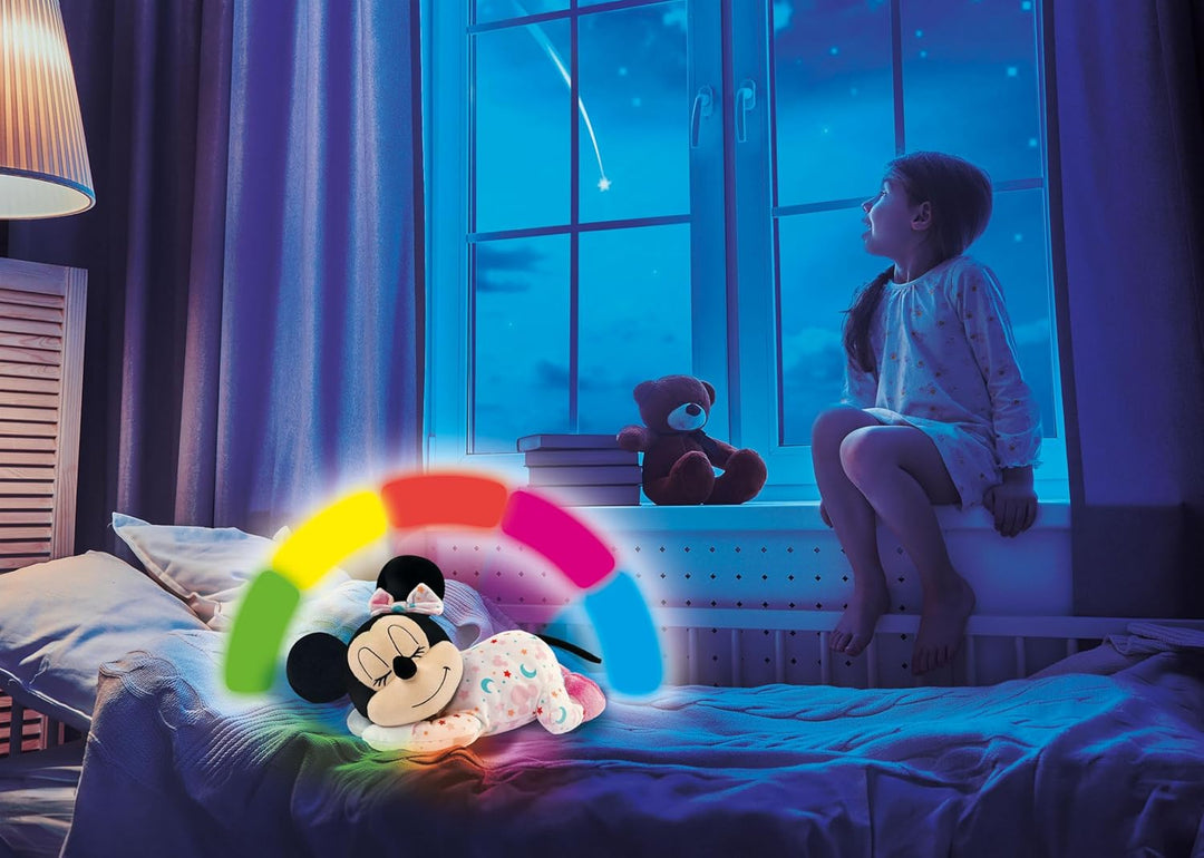 Clementoni Disney Baby Minnie Plüschfigur - Schlafende Baby Minnie mit Licht und Sound, Super-weiche