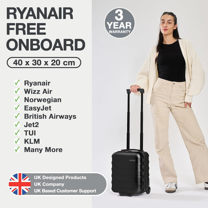 Cabin Max Anode Hartschalen Trolley 40x30x20 cm | 24L Handgepäck Koffer für Ryanair & Wizz Air Unter