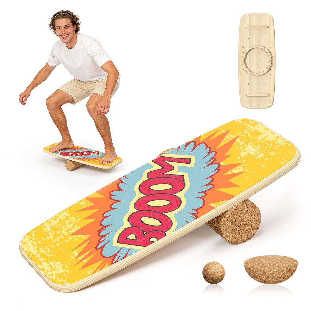 8-in-1 Balance Board Erwachsene,Gleichgewichtstraining - Balance Board Holz,Oberflächenbehandlung ge