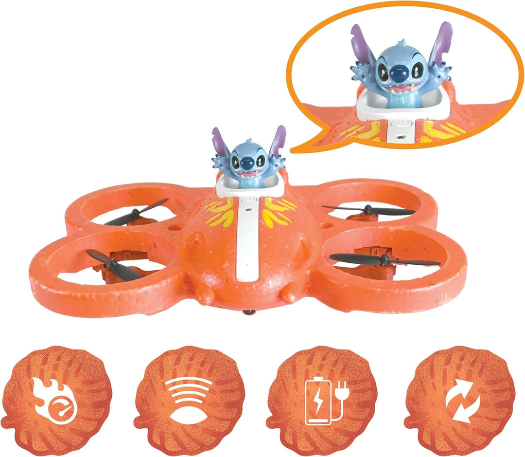 Lexibook, Disney Stitch, Das Fliegende Stitch-Raumschiff mit Fernbedienung, Blau, UFO1D