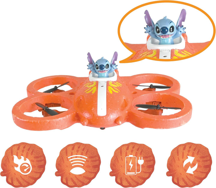 Lexibook, Disney Stitch, Das Fliegende Stitch-Raumschiff mit Fernbedienung, Blau, UFO1D
