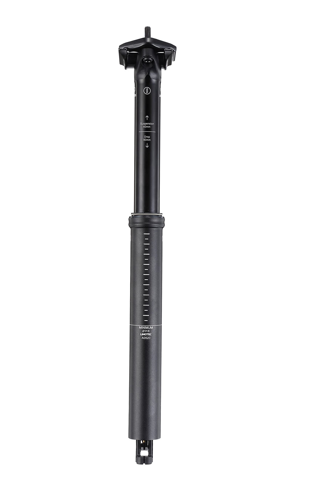 Limotec A3 Höhenverstellbare Vario Sattelstütze mit Federung in Soft & Hart in 30.9/31.6Ø mit Hub 40