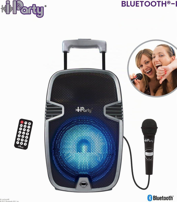 Lexibook, iParty, Bluetooth-Karaoke-Lautsprecher, Trolley mit Lichteffekten und Mikrofon im Lieferum