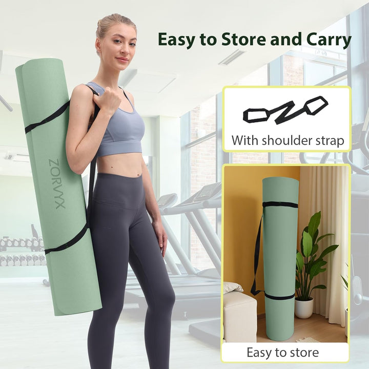 Yogamatte Dicke XXL 200×100cm TPE 10mm Dick Sportmatte Rutschfest Bequem für Zuhause und Freien, Fit