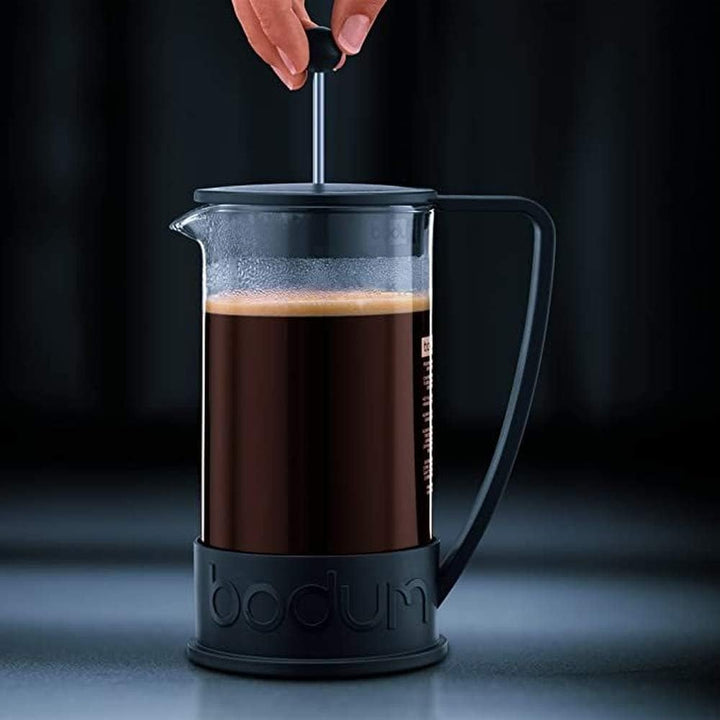 Bodum BRAZIL Kaffeebereiter (French Press System, Permanent Edelstahl-Filter, 1,0 liters) schwarz Sc