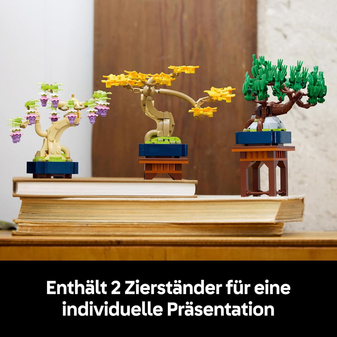 LEGO Botanicals Mini-Bonsais - Bonsai zum Bauen & Ausstellen - Kreative Deko Blumen - Ginkgo, Schwar