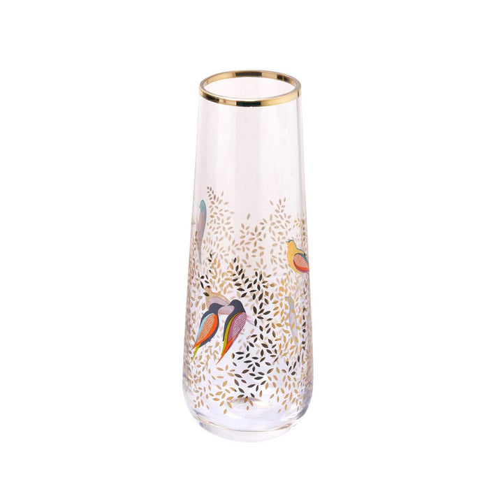 Sara Miller SM79260-XD Portmeirion Kleine Stielvase Chelsea Collection Vogel im Baum, Porzellan