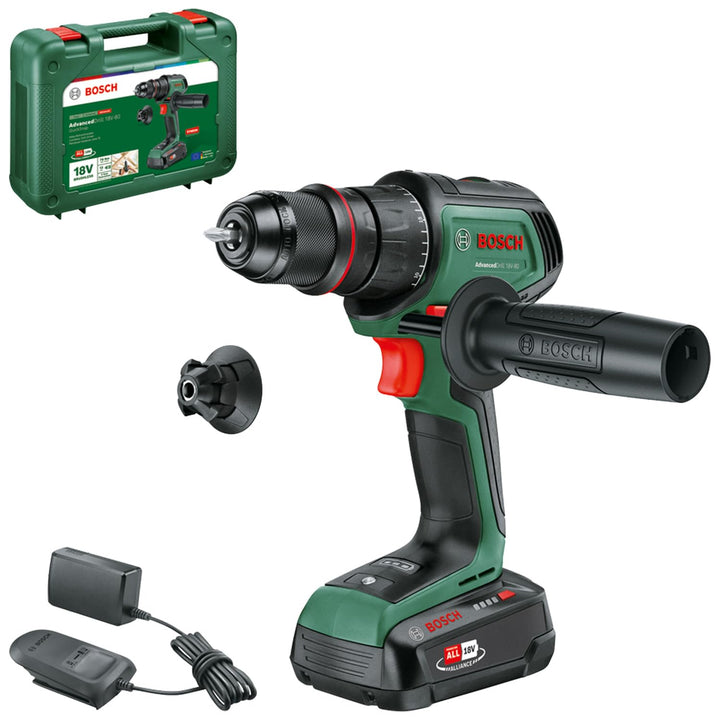 Bosch Akku-Bohrschrauber AdvancedDrill 18V-80 (zum Bohren und Schrauben; 18V System; 78 Nm; 13-mm-Me