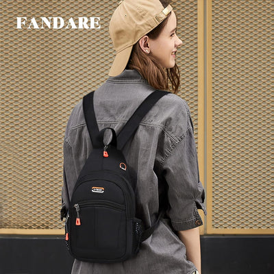 FANDARE Unisex Brusttasche Sling Bag Schulrucksack Sporttasche Herren Damen Schulranzen Umhängetasch