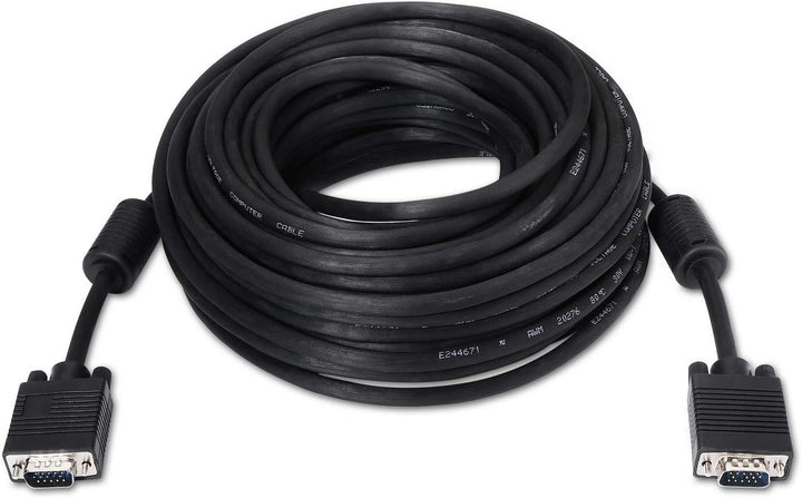 AISENS A113-0074 SVGA-Kabel mit Ferrit (HDB15/männlich, 10 m, für Monitor/Fernseher/Beamer) Schwarz