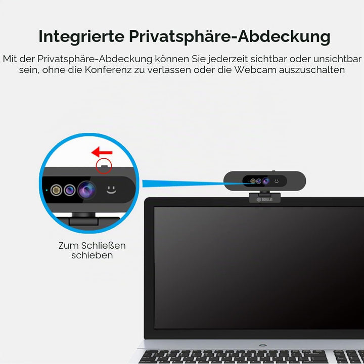 TOALLIN 1080P-Webcam für Windows Hello Face Login, Gesichtserkennungs-IR-Kamera und Windows Hello-ko