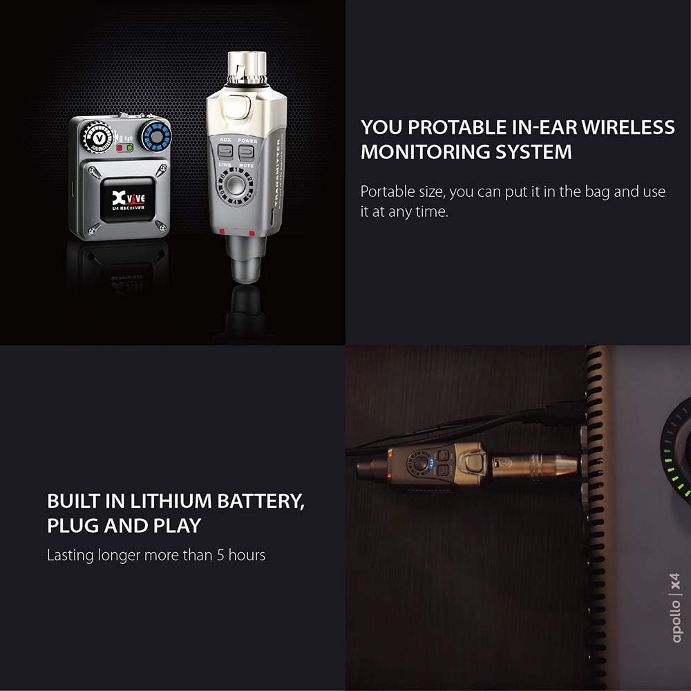 XVive U4 In-Ear Monitor Wireless System - Bundle, 1x Transmitter + 4X Receiver 2 Empfänger, 2 Empfän
