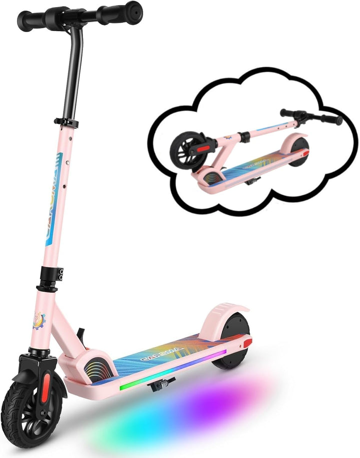 Caroma E Scooter Kinder von 8-12 Jahren,bis zu 16 km/h & 8 km,Elektroroller Kinder mit Bunte Leuchte