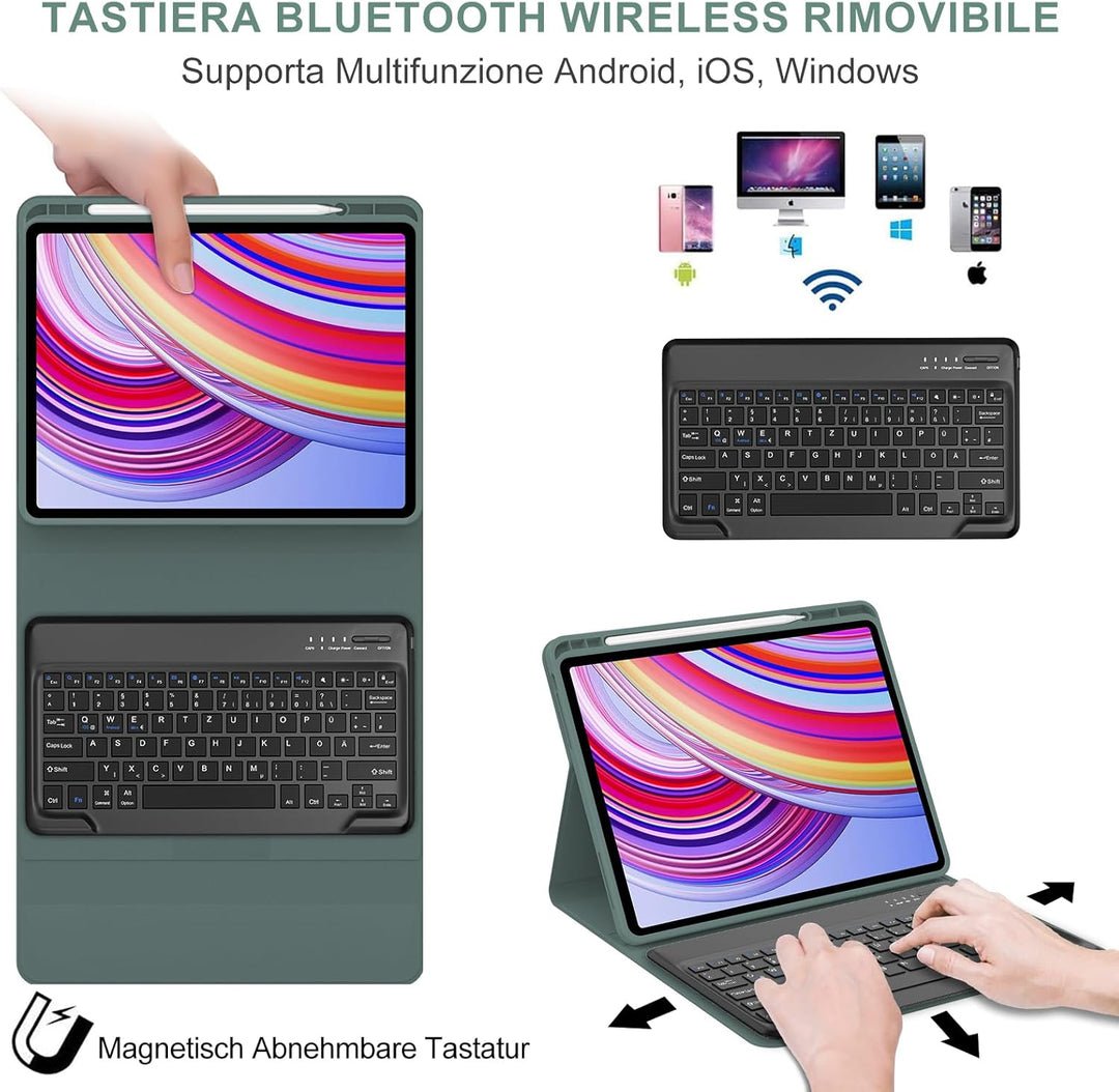 IVEOPPE Tastatur Hülle für Xiaomi Redmi Pad Pro, Tastatur Redmi Pad Pro 12,1 Zoll 2024, Bluetooth Ma