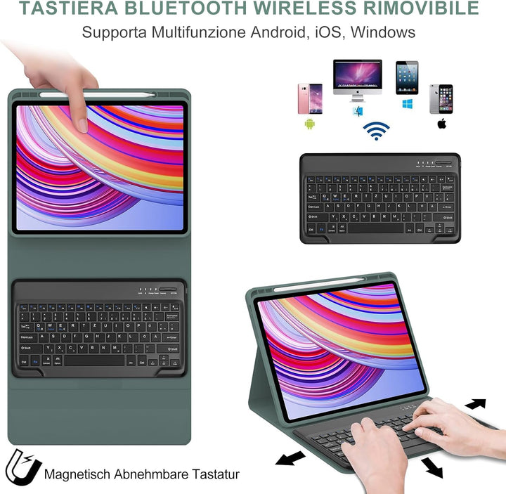 IVEOPPE Tastatur Hülle für Xiaomi Redmi Pad Pro, Tastatur Redmi Pad Pro 12,1 Zoll 2024, Bluetooth Ma