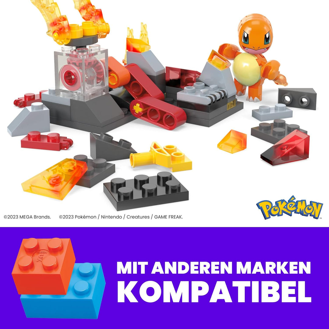 MEGA Pokémon Glumandas feurige Drehung - Bauset mit Bewegungsstein, zusammenbaubare und bewegliche G