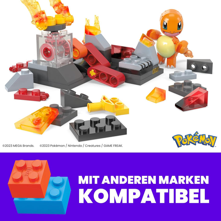 MEGA Pokémon Glumandas feurige Drehung - Bauset mit Bewegungsstein, zusammenbaubare und bewegliche G