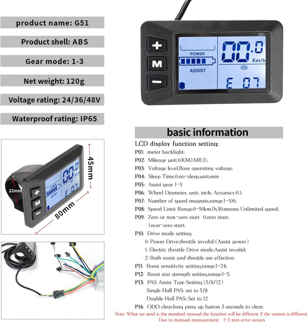 Kunray 24-48V 350W Brushless Motor Controller Mit LCD Anzeige Dualmodus Ebike Controller 24V 17 Ampe