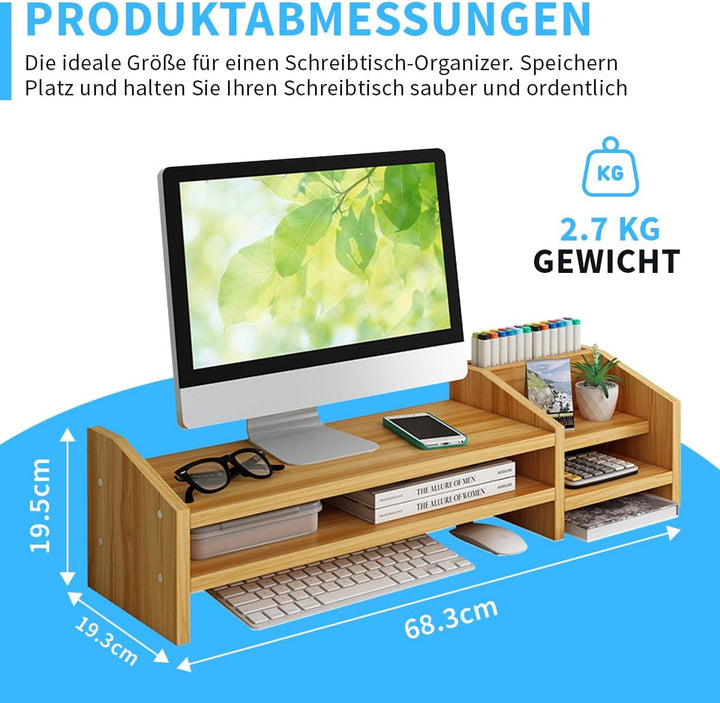 Fleau Monitorerhöhung – Laptopständer – Bildschirmerhöhung – Schreibtisch-Organizer – Bildschirmerhö