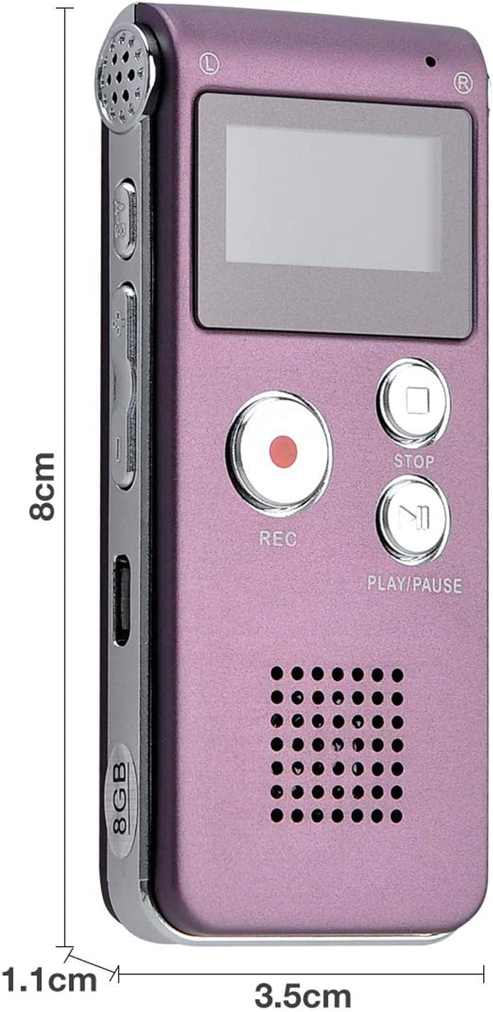 Lychee 8GB LCD Bildschirm Digitales Diktiergerät Aufnahmegerät Sprachaufnahme Audiorekorder Voice Re