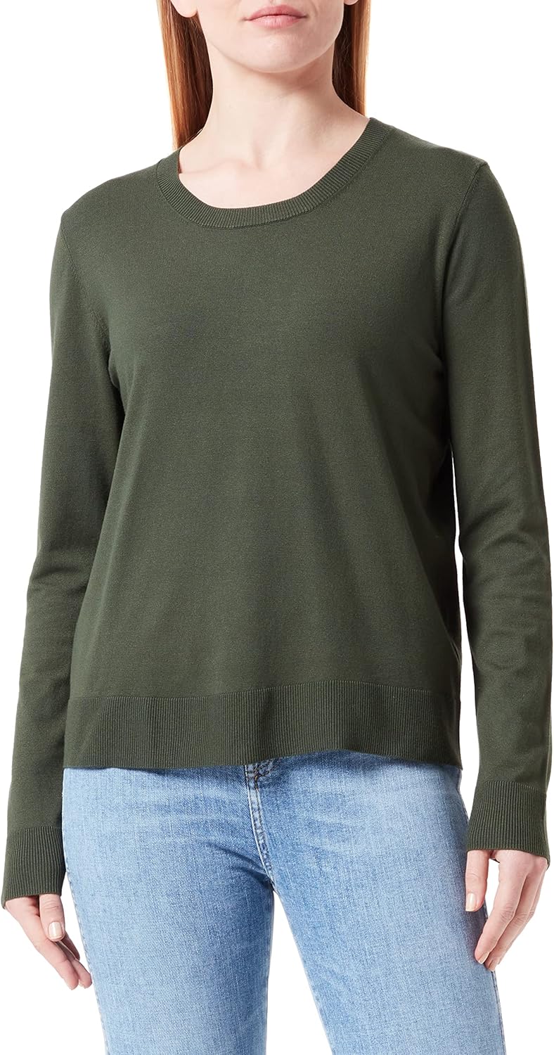 Sisley Damen L/S 14ETM100F Sweater, Dark Green 22M, XS