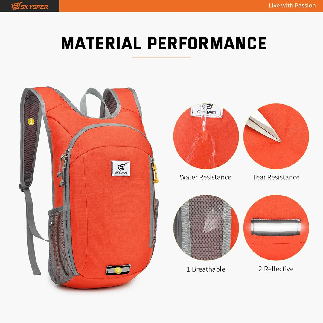 SKYSPER 10L Faltbarer Rucksack Ultraleicht Tagesrucksack Wasserfest Daypack Reiserucksack Wanderruck