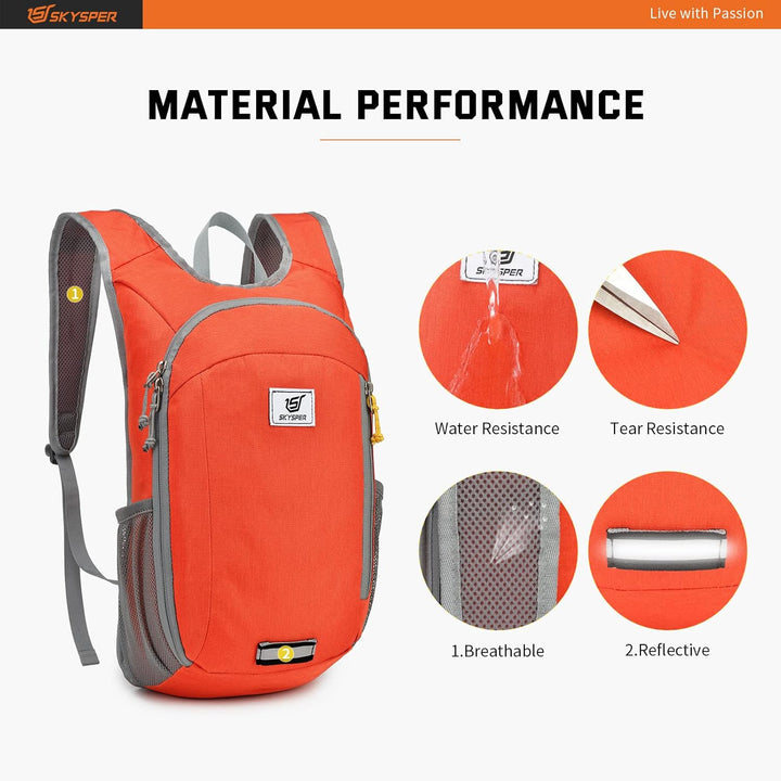 SKYSPER 10L Faltbarer Rucksack Ultraleicht Tagesrucksack Wasserfest Daypack Reiserucksack Wanderruck