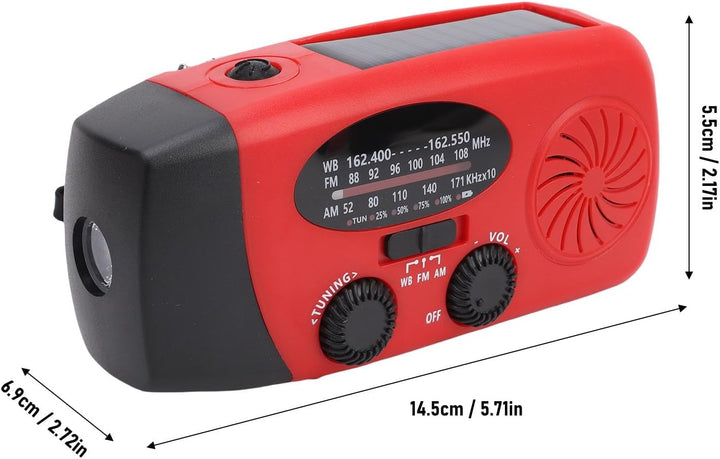 SEAFRONT Hand Kurbelradio, AM/FM/NOAA Notfallradio, Solar Wetterradio Tragbar, 2000 MAh Powerbank IP