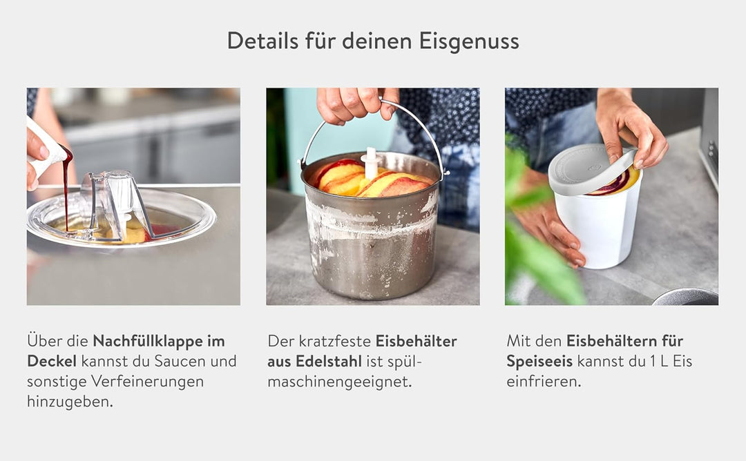 SPRINGLANE Eismaschine & Joghurtbereiter Elisa 2,0 L mit selbstkühlendem Kompressor 220 W inkl. Aufb