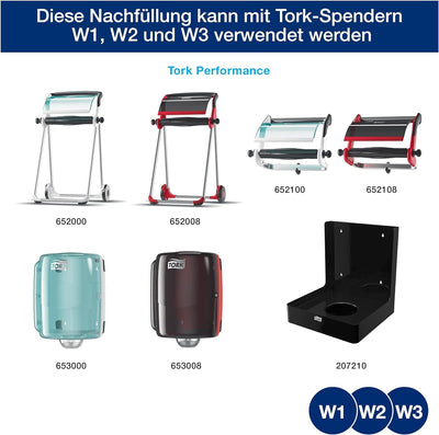 Tork Hochleistungs-Kombirollen-Reinigungspapier 2-lagig blau W1/W2/W3, 1 x 170 m 1 x 170 m Blau, 1 x