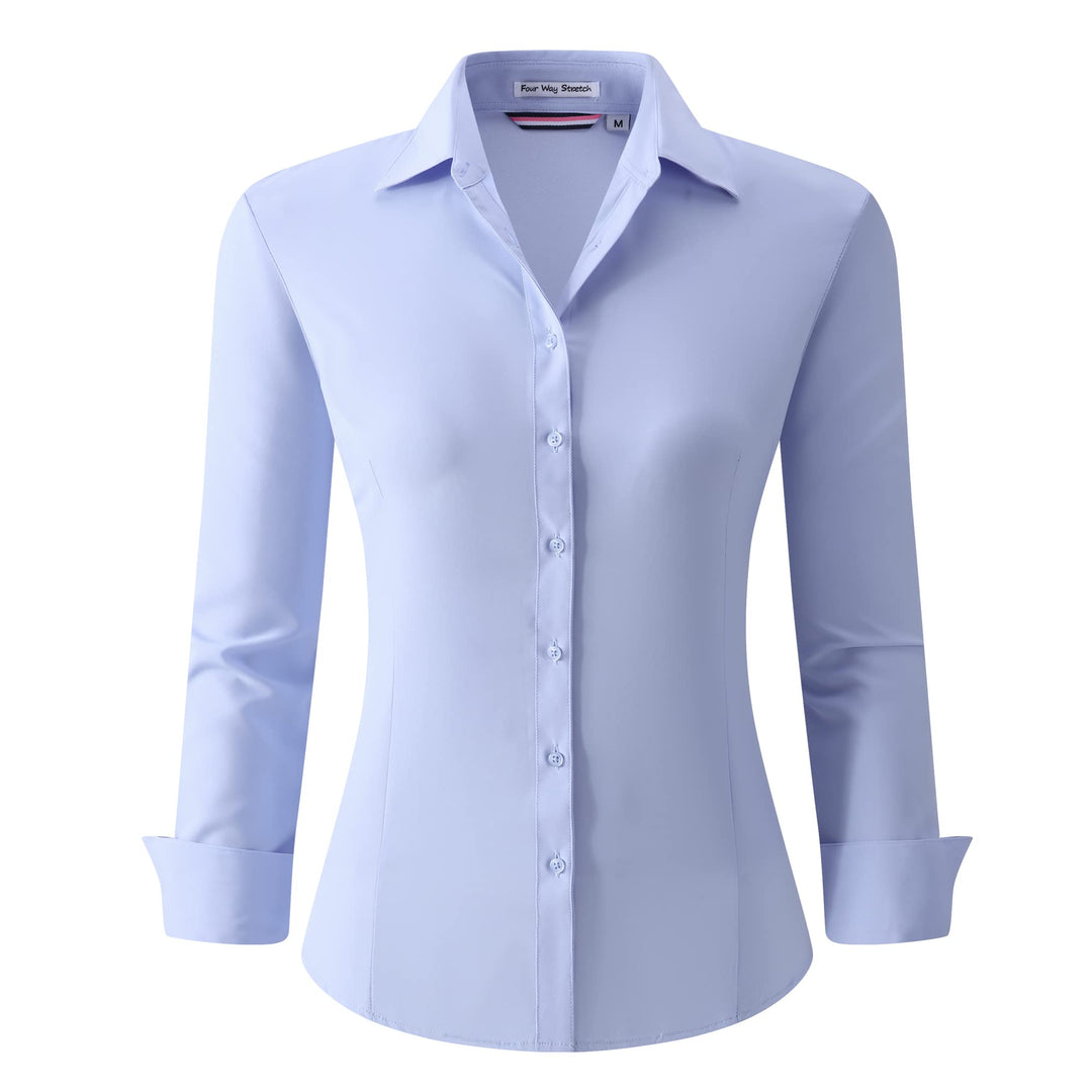 Alex Vando Bluse Damen Langarm Hemd Damen Stretch – Business Button Down Shirts, Bügelfrei Arbeitshe